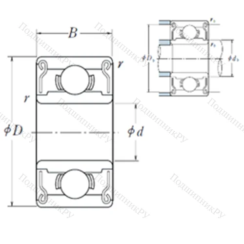 Подшипник шариковый радиальный R 1-4-2RS от производителя  ISO