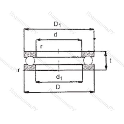 Подшипник шариковый упорный 0-23 от производителя  FBJ