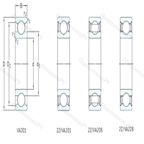 Подшипник шариковый радиальный 6205-2Z/VA 201 от производителя  SKF
