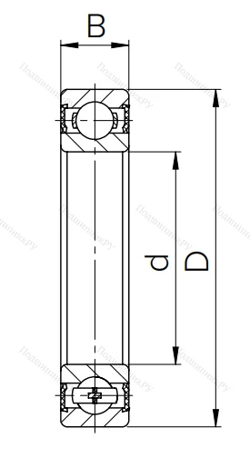 Шариковый однорядный подшипник 7000108 2RS (16008 2RS) в Севастополе