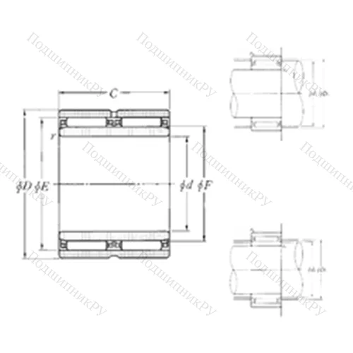 Подшипник игольчатый радиальный NAO-50?78?40ZW