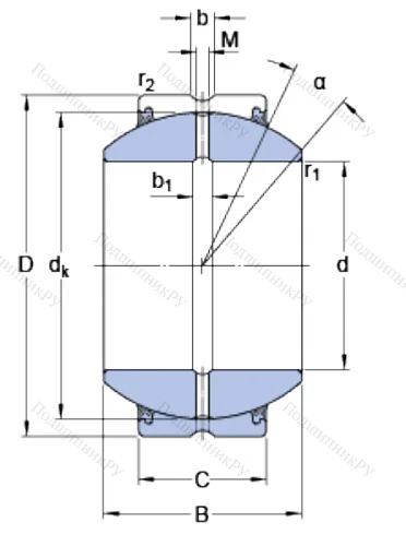 Шарнирный подшипник GEH 40 ES 2RS от производителя  SKF