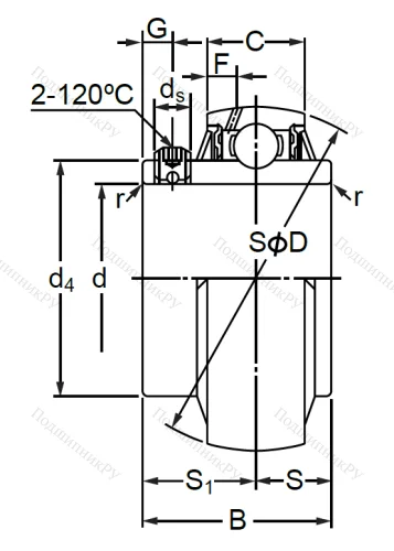 Корпусный подшипник UC 210-30 в Севастополе