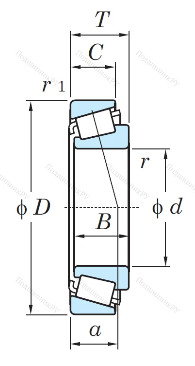 Конический роликовый подшипник 30215 JR