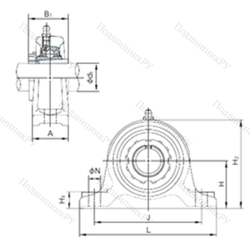 Подшипниковый узел шариковый радиальный UKIP 328+H 2328