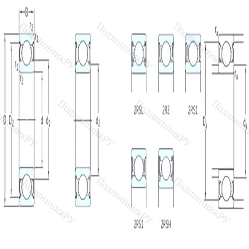 Подшипник шариковый радиальный 6300-2Z от производителя  SKF