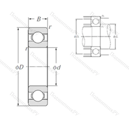 Подшипник шариковый радиальный 6814 от производителя  NTN Подшипник шариковый радиальный 6814 от производителя  NTN