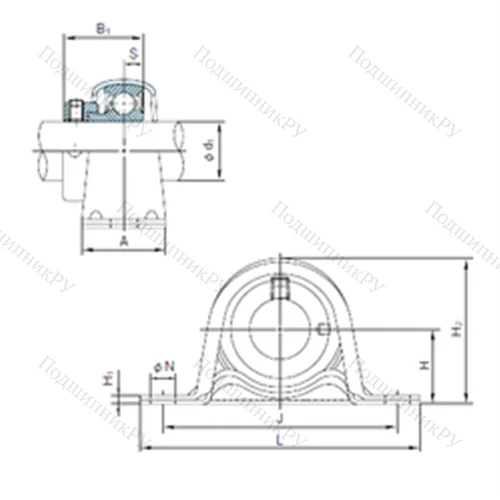 Подшипниковый узел шариковый радиальный UCFX 14