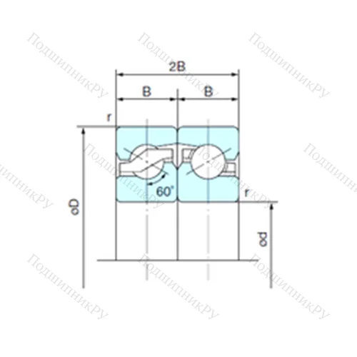 Подшипник шариковый упорно-радиальный спаренный 15TAB 04DF