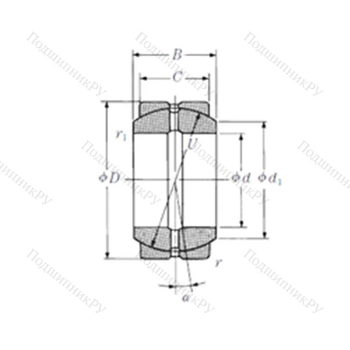 Подшипник скольжения сферический 15FSF 26-1