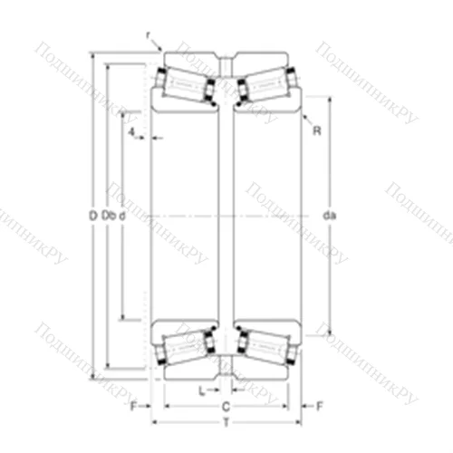 Подшипник роликовый радиально-упорный 160098X/160160G