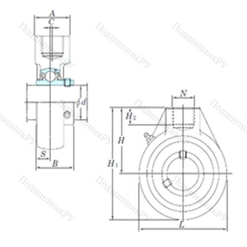 Подшипниковый узел шариковый радиальный UCHA 202