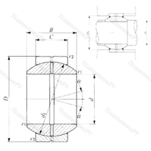 Подшипник скольжения сферический GE 40GS от производителя  IKO