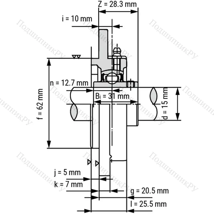 Подшипниковый узел UCFC 202 - Вал: 15 мм