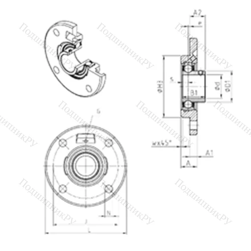 Подшипниковый узел шариковый радиальный USFCE 210
