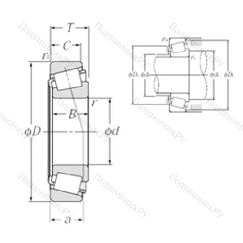 Подшипник роликовый радиально-упорный 4T-M 84548/M 84510 от производителя  NTN
