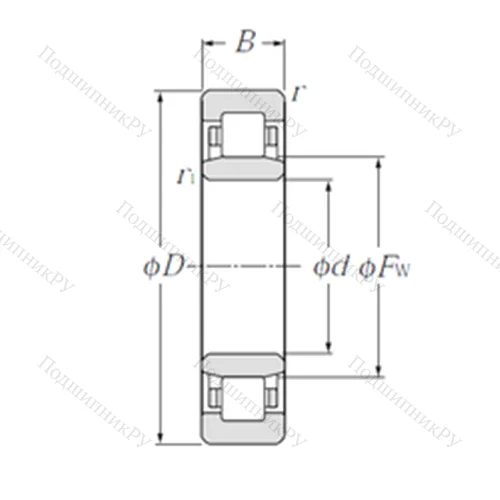 Подшипник роликовый радиальный NU 1088 от производителя  NTN Подшипник роликовый радиальный NU 1088 от производителя  NTN