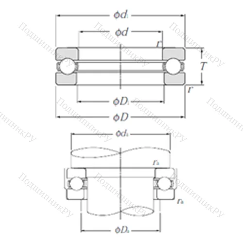 Подшипник шариковый упорный 51148 от производителя  NTN Подшипник шариковый упорный 51148 от производителя  NTN