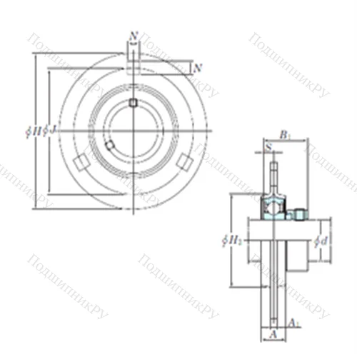 Подшипниковый узел шариковый радиальный SAPF 205-14