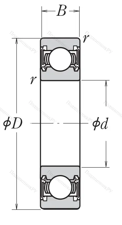 Однорядный шариковый подшипник 6014 DDU C 3 E