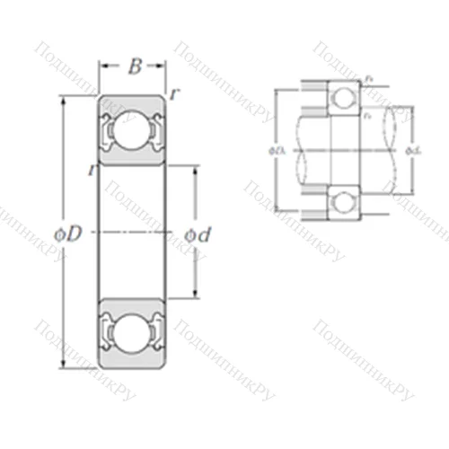 Подшипник шариковый радиальный 6815ZZ от производителя  NTN