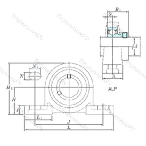Подшипниковый узел шариковый радиальный ALP 202-10