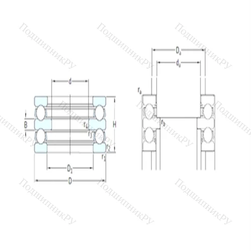 Подшипник шариковый упорный 52212 от производителя  SKF