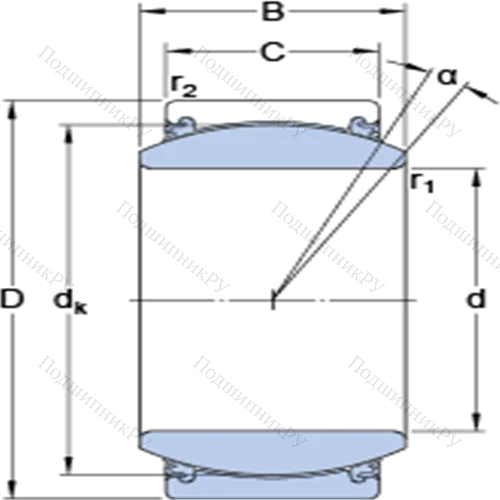 Радиальные сферические подшипники скольжения с контактными поверхностями сталь/сталь, требующие техобслуживания GE 20 TXE-2LS