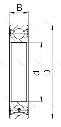 Шариковый однорядный подшипник 180107 (6007 2RS) в Севастополе
