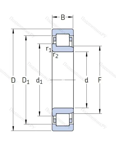 Роликовый цилиндрический подшипник NJ 2312 ECML/C 3 от производителя  SKF