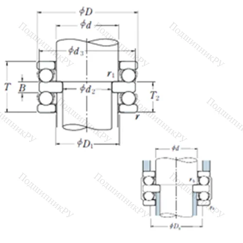 Подшипник шариковый упорный 52330X от производителя  NSK Подшипник шариковый упорный 52330X от производителя  NSK