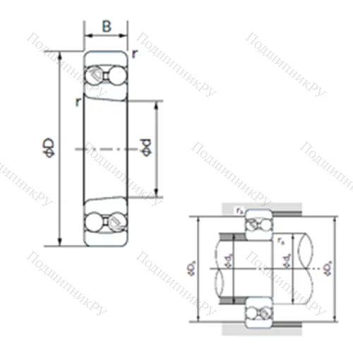 Подшипник шариковый радиальный самоцентрирующийся 2304K