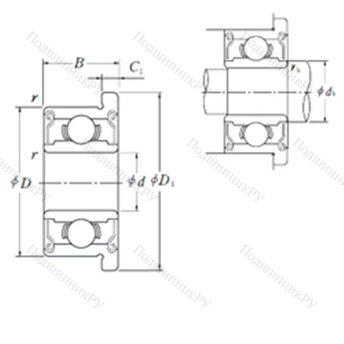 Подшипник шариковый радиальный FR 1ZZ
