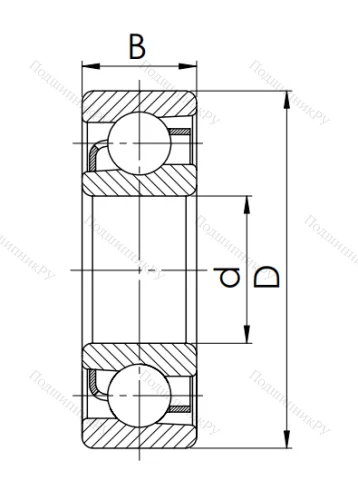 Радиально-упорный шариковый подшипник 46318 Л (7318 ACM) в Севастополе