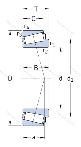 Конический роликовый подшипник 32021 X/Q от производителя  SKF