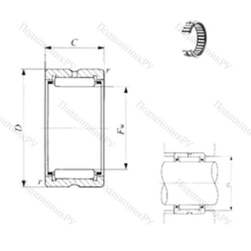 Подшипник игольчатый радиальный TAF 10012026