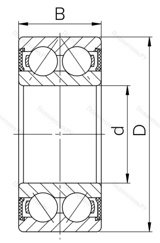 Радиально-упорный шариковый подшипник 3056208 2RS (3208 2RS) в Севастополе