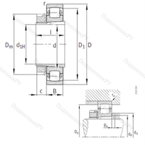 Подшипник роликовый радиальный самоцентрирующийся 20209-K-TVP-C 3+H 209