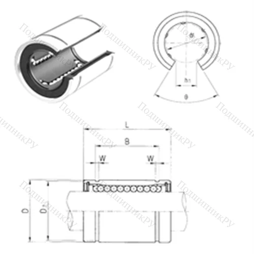 Подшипник шариковый линейный LM 20OP