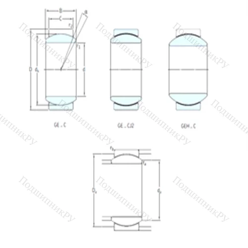 Подшипник скольжения сферический GEH 100TXA-2LS