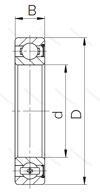 Шариковый однорядный подшипник 60107 (6007 Z) в Севастополе