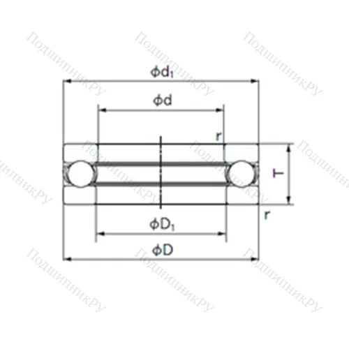 Подшипник шариковый упорный 2907