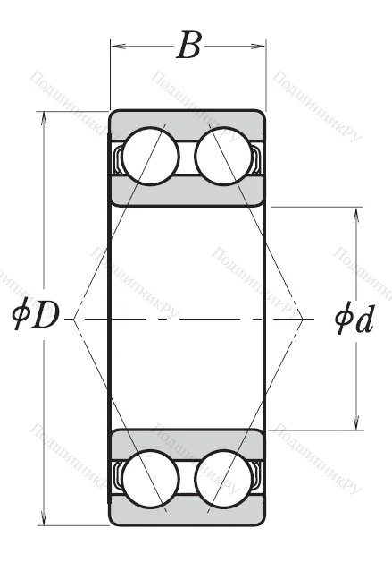 Двухрядный шариковый подшипник 3304 B 2RSRTNG
