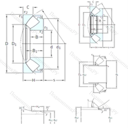 Подшипник роликовый упорно-радиальный 29420E от производителя  SKF
