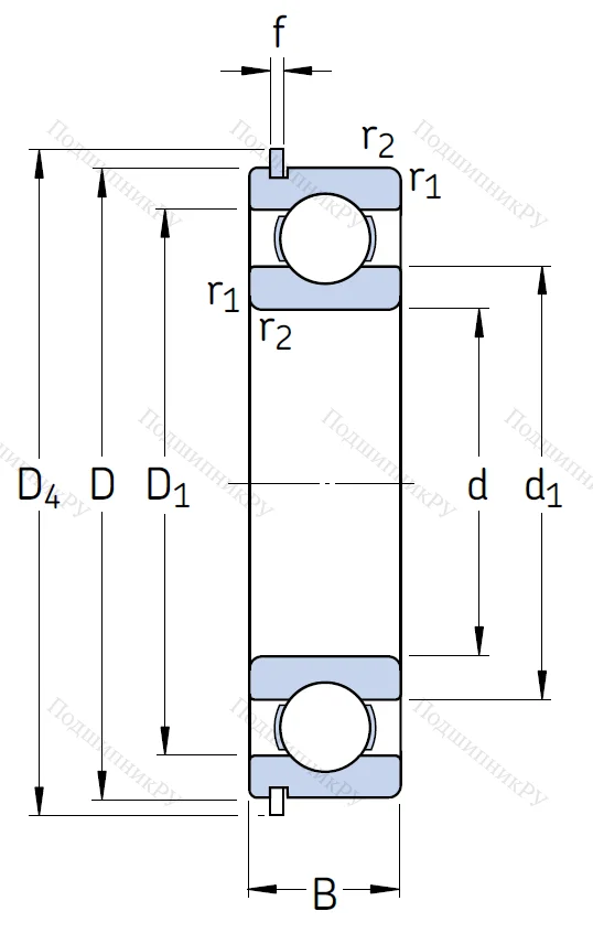 Однорядный шариковый подшипник 6305 NR/C 3 от производителя  SKF