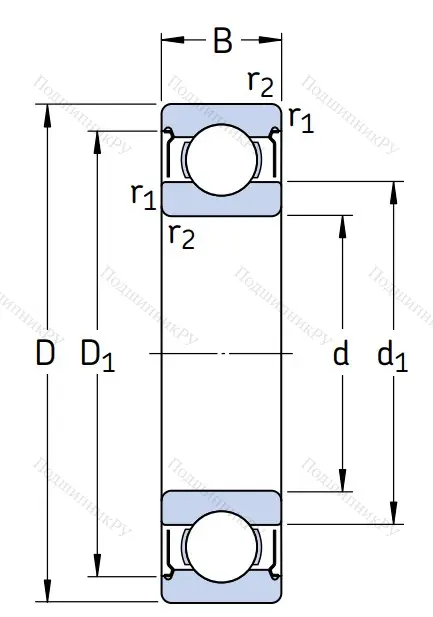 Однорядный шариковый подшипник 6315 2Z/C 3 от производителя  SKF