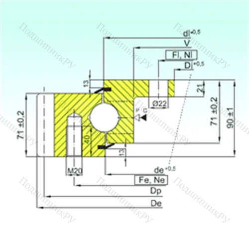Подшипник шариковый опорно-поворотный EBL.30.1355.200-1STPN от производителя  ISB