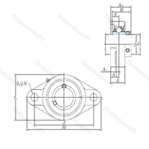 Подшипниковый узел шариковый радиальный UCFL 214-44 от производителя  KOYO