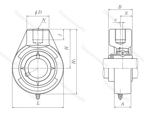 Подшипниковый узел UCHB 212 D 1 (UCHA 212) в Севастополе