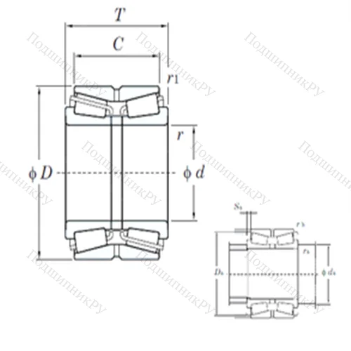 Подшипник роликовый радиально-упорный 46248A от производителя  KOYO Подшипник роликовый радиально-упорный 46248A от производителя  KOYO